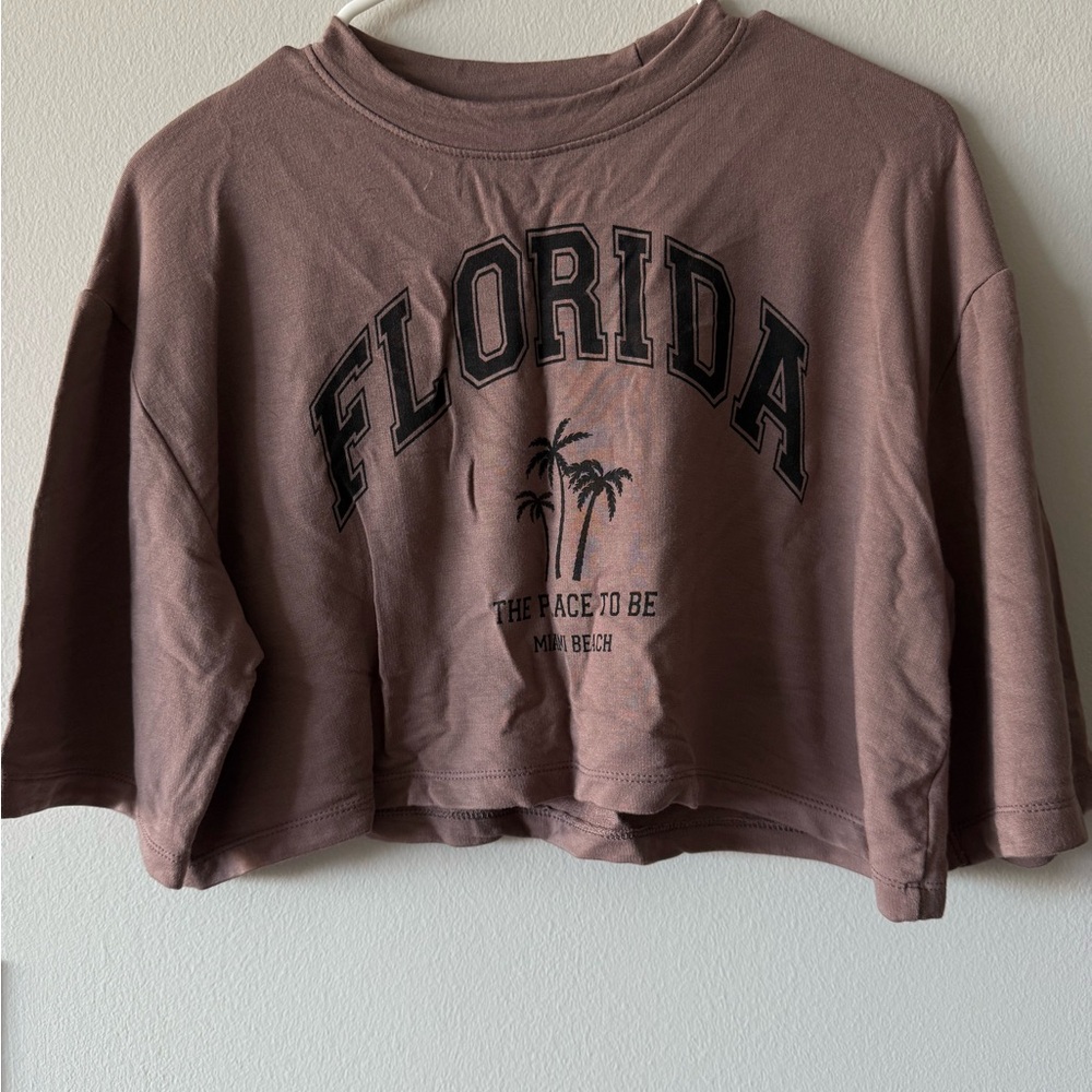 Brown Florida Graphic Crop Top
